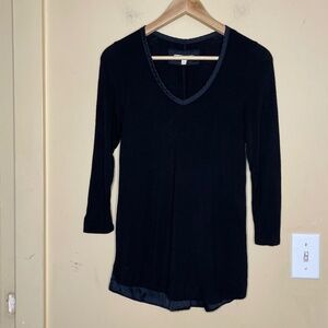 Elegant Black V-Neck Women's Top